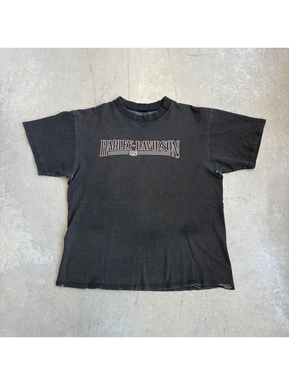 Vintage 90s Harley Davidson Mesh Thrashed T-Shirt Large Black